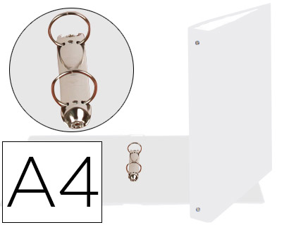 EXACOMPTA - CARPETA DE 2 ANILLAS 30MM REDONDAS DIN A4 Cartón FORRADO BLANCO (Ref.54378E)