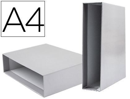 LIDERPAPEL - CAJA ARCHIVADOR DE PALANCA Cartón DIN-A4 DOCUMENTA LOMO 82MM COLOR GRIS (Ref.CZ27)