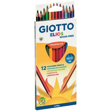 GIOTTO - LAPICES DE COLORES ELIOS SUPERMINA CAJA DE Cartón 12 COLORES MINA DE 3,3 MM (Ref.275800)