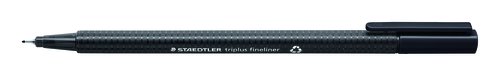 STAEDTLER - Rotulador Punta de Fibra Triplus NEGRO Trazo 0,3mm (Ref.334-9)