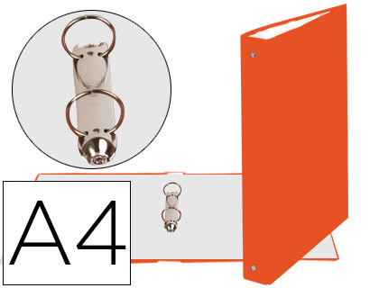 EXACOMPTA - CARPETA DE 2 ANILLAS 30MM REDONDAS DIN A4 Cartón FORRADO NARANJA (Ref.54374SE)