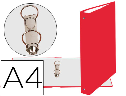 EXACOMPTA - CARPETA DE 2 ANILLAS 30MM REDONDAS DIN A4 Cartón FORRADO ROJO (Ref.54375E)