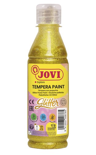 JOVI - TEMPERA LIQUIDA GLITTER 250 ml (botella) AMARILLO (Ref.51702)