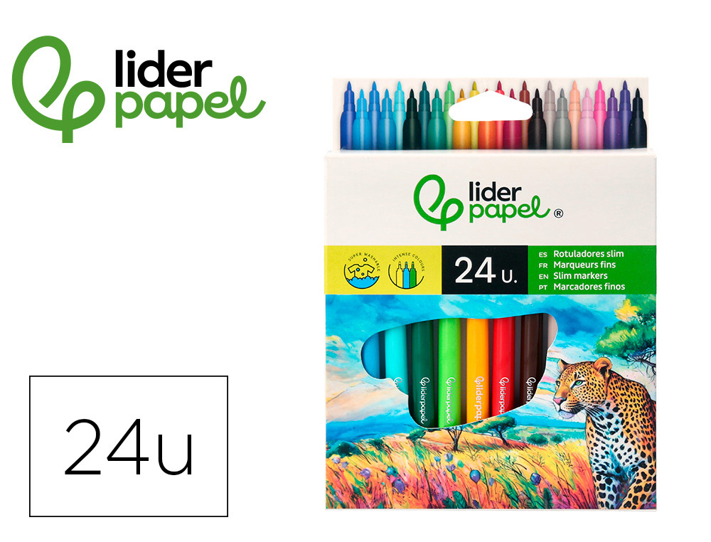 LIDERPAPEL - ROTULADOR CAJA 24 COLORES (Ref.RT07)