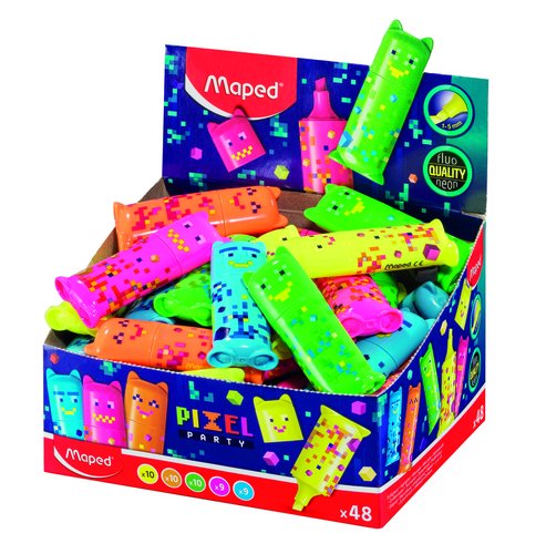 MAPED - MARCADOR FLUOR FLUO PEPS MINI FRIENDS POCKET EXPOSITOR de 48 (Ref.743638)