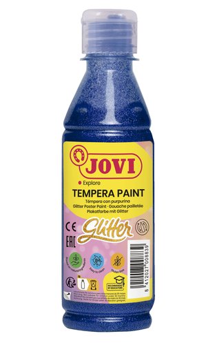 JOVI - TEMPERA LIQUIDA GLITTER 250 ml (botella) AZUL (Ref.51721)