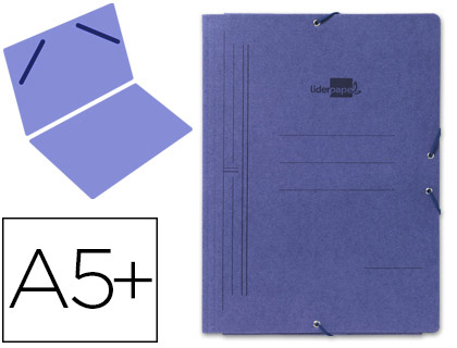 LIDERPAPEL - CARPETA GOMAS CUARTO SENCILLA Cartón PINTADO AZUL (Ref.CG04)