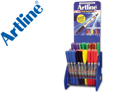 ARTLINE - ROTULADOR MARCADOR PERMANENTE EK-041T -DOBLE PUNTA 0.4 Y 1.0 MM -EXPOSITOR DE 72 UNIDADES STDA (Ref.EK-041T/EXP)