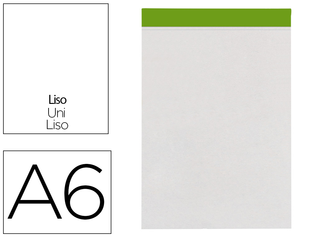 LIDERPAPEL - BLOC NOTAS LISO A6 80 HOJAS 60 G/M2 PERFORADO SIN TAPA (Ref.BN18)