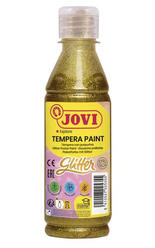 JOVI - TEMPERA LIQUIDA GLITTER 250 ml (botella) ORO (Ref.51738)