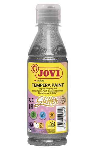 JOVI - TEMPERA LIQUIDA GLITTER 250 ml (botella) PLATA (Ref.51737)