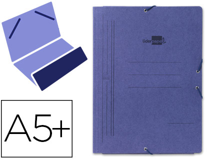 LIDERPAPEL - CARPETA GOMAS CUARTO BOLSA Cartón PINTADO AZUL (Ref.CG06)