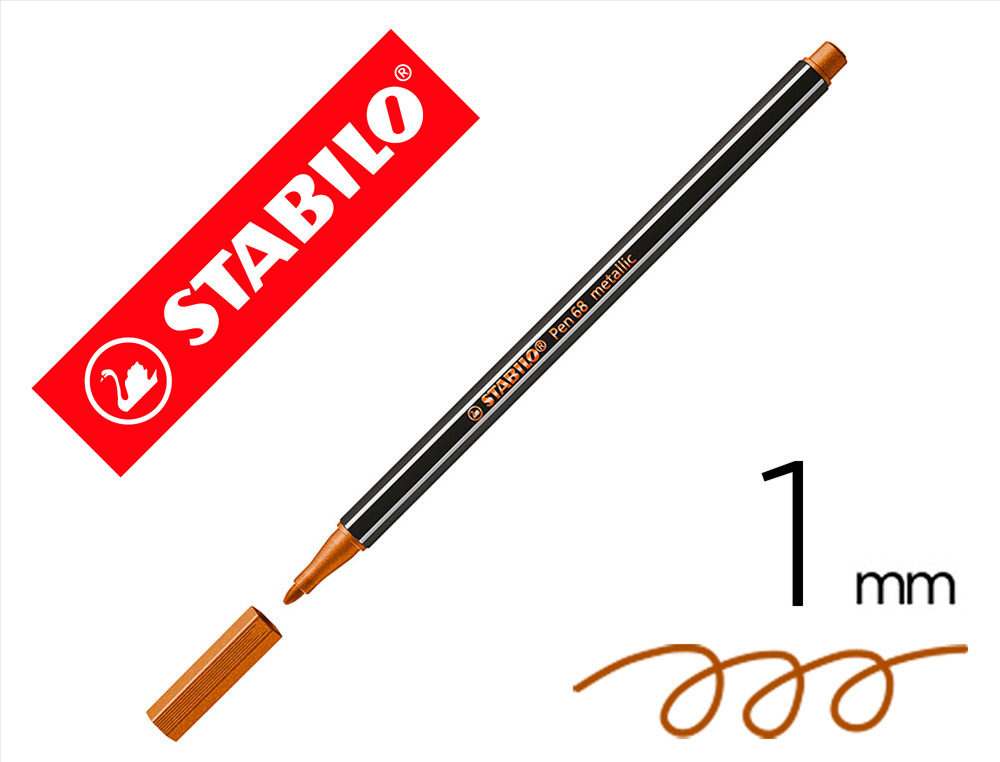 STABILO - ROTULADOR ACUARELABLE PEN 68 METALICO COBRE 1 MM (Ref.68/820)