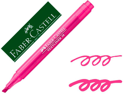 FABER CASTELL - Marcador fluorescente TEXTLINER 38. Cuerpo translúcido. Rosa fluorescente (Ref.157728)
