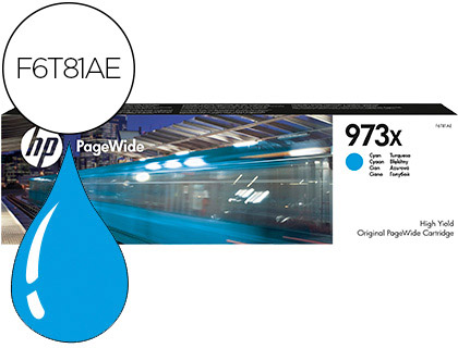 HP ( HEWLETT PACKARD ) - 973X High Yield Cyan ORIGINALES PageWide Cartridge () (Ref.F6T81AE)