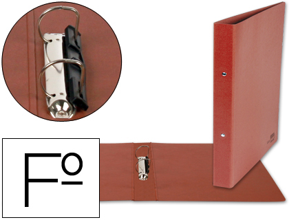 LIDERPAPEL - CARPETA DE 2 ANILLAS 25MM MIXTAS FOLIO Cartón CUERO (Ref.CA04)