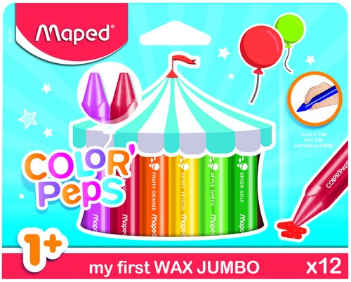 MAPED - LAPICES DE CERA COLOR PEPS JUMBO CAJA DE 12 COLORES (Ref.861311)