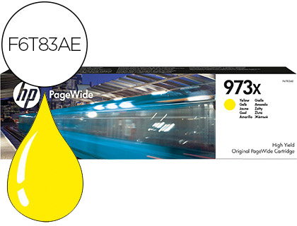 HP ( HEWLETT PACKARD ) - 973X High Yield Yellow ORIGINALES PageWide Cartridge () (Ref.F6T83AE)