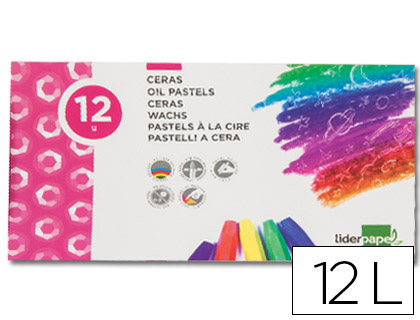 LIDERPAPEL - LAPICES CERA BLANDA -CAJA DE 12 COLORES (Ref.BD01)