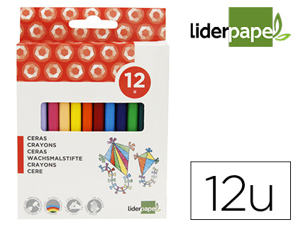 LIDERPAPEL - LAPICES CERA CAJA DE 12 COLORES (Ref.BD25)