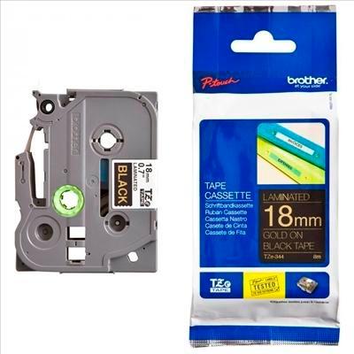 BROTHER - CINTA NEGRO - ORO 18MM LONGITUD 8MT (Ref.TZE-344)