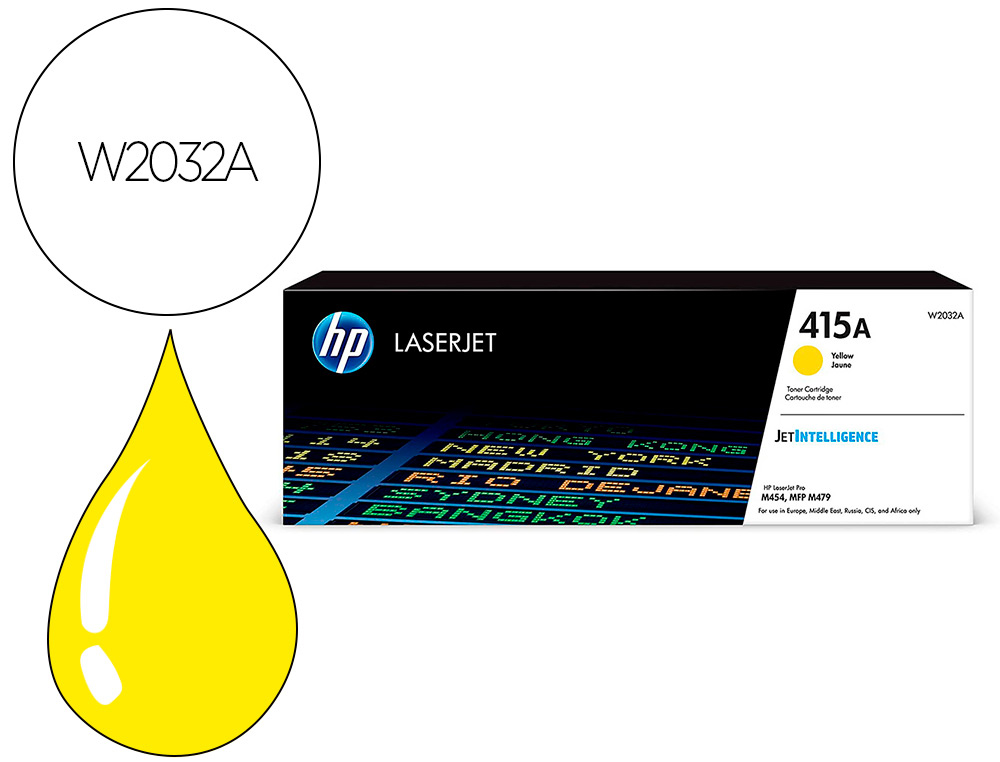 HP ( HEWLETT PACKARD ) - Toner 415a para color laserjet pro m454 mfp m479 amarillo 2100p (Ref. W2032A)