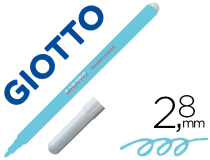 GIOTTO - Rotulador turbo color lavable con punta bloqueada unicolor azul claro (Ref. 485028)