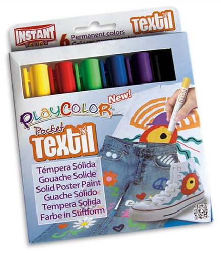 PLAYCOLOR - ESTUCHE 6 TEMPERAS SÓLIDAS TEXTIL POCKET 5GR. COLORES SURTIDOS (Ref.10501)