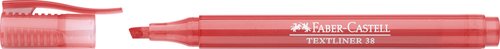FABER CASTELL - Marcador fluorescente TEXTLINER 38. Cuerpo translúcido. Rojo fluorescente (Ref.157721)
