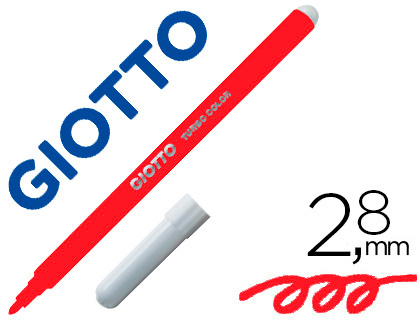 GIOTTO - Rotulador turbo color lavable con punta bloqueada unicolor rojo (Ref. 485011)