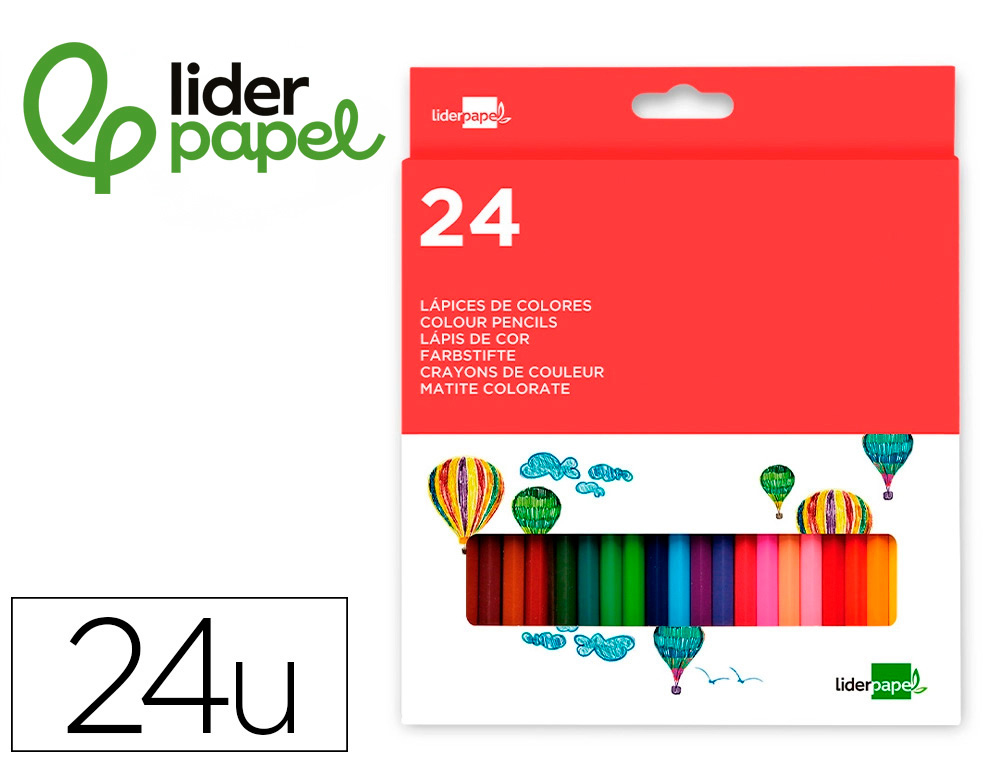 LIDERPAPEL - LAPICES DE COLORES CAJA DE 24 COLORES (Ref.LC04)