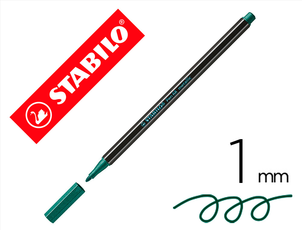 STABILO - ROTULADOR ACUARELABLE PEN 68 METALICO VERDE 1 MM (Ref.68/836)