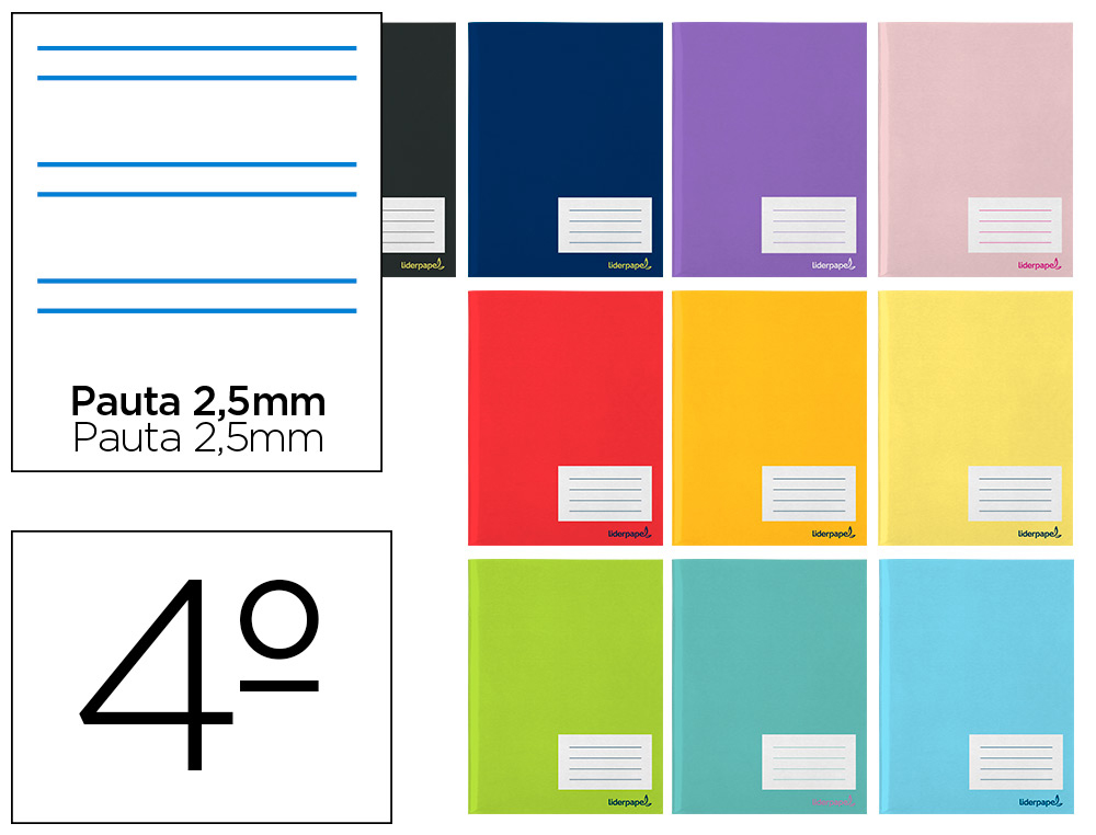 LIDERPAPEL - LIBRETA WRITE A5 32 HOJAS 60G/M2CUADRO PAUTA 5ª 2.5MM CON MARGEN (Ref.LB08)