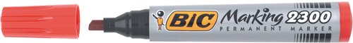 BIC - Marcador permanente 2300 Trazo 3-5.5 mm Punta biselada Rojo 820924 (Ref.8209243)