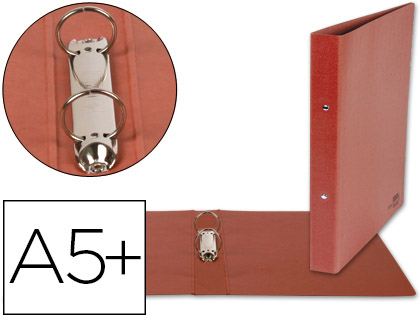 LIDERPAPEL - CARPETA DE 2 ANILLAS 25MM REDONDAS CUARTO Cartón CUERO (Ref.CA05)