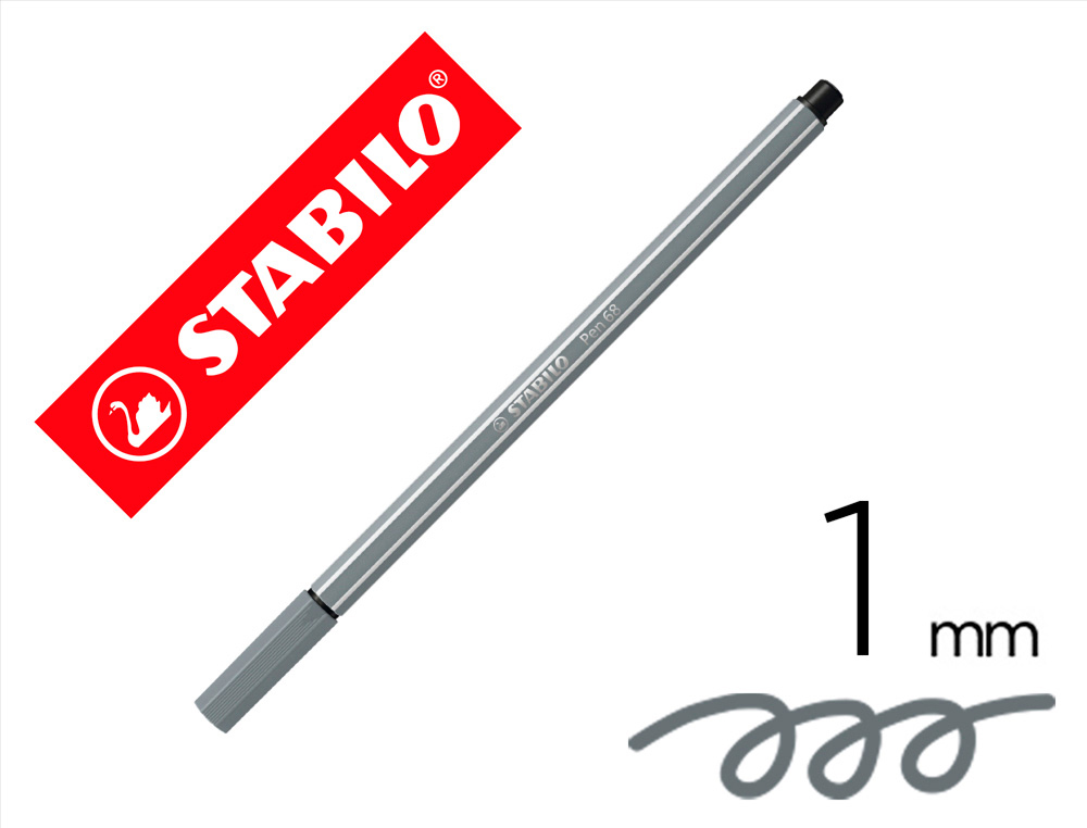 STABILO - Rotulador Pen 68 gris medio (Ref.68/95)