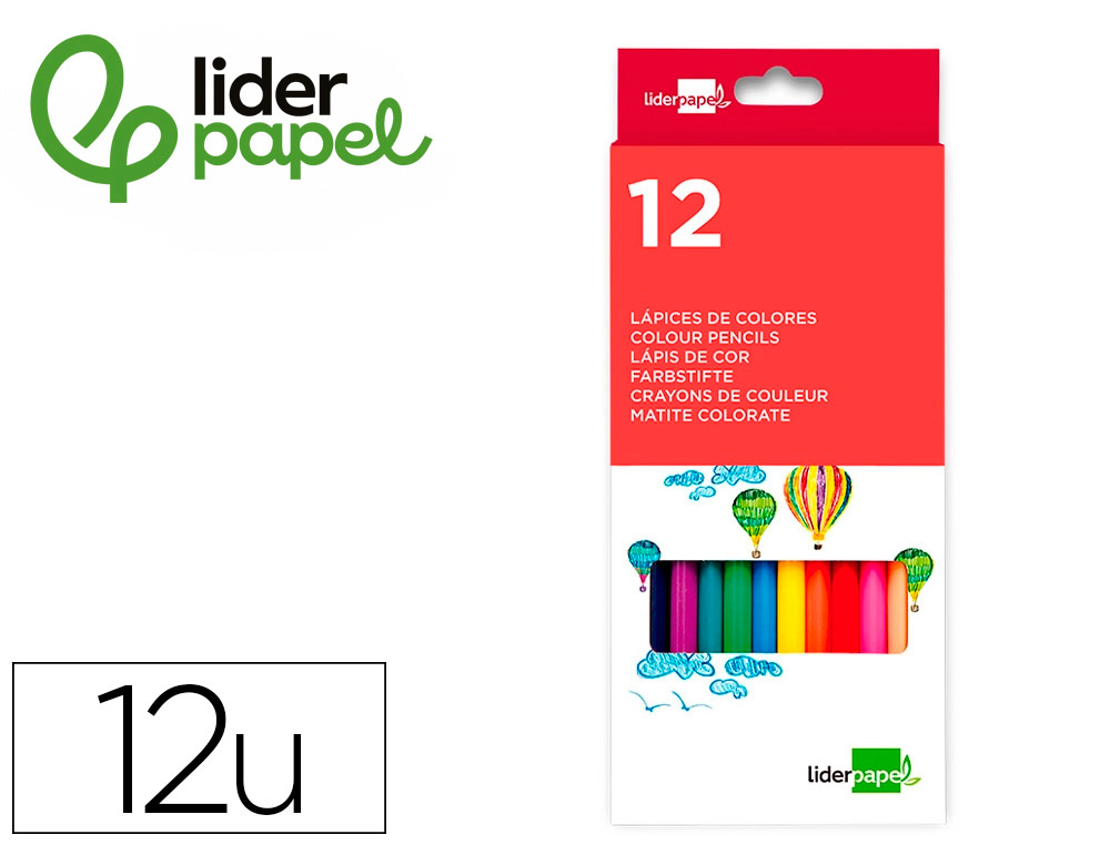 LIDERPAPEL - LAPICES DE COLORES C/ DE 12 COLORES (Ref.LC01)
