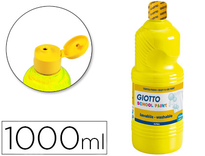 GIOTTO - TEMPERA LIQUIDA ESCOLAR LAVABLE 1000 ML AMARILLO (Ref.535502)