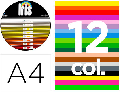 GUARRO - Cartulina din A4 185 gr contenido \"a\" 100 hojas blancas + 100 hojas x 12 colores (Ref. 400109732)