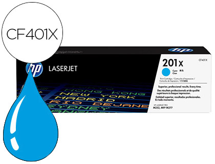 HP ( HEWLETT PACKARD ) - Toner Laser ORIGINALES ORIGINALES 201X alta capacidad cyan () (Ref.CF401X)