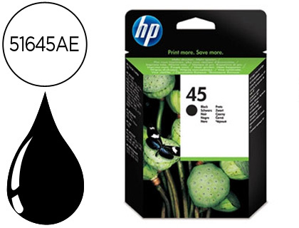 HP ( HEWLETT PACKARD ) - Cartuchos ORIGINALES Inyección De Tinta 45 Negro (Ref.51645AE)