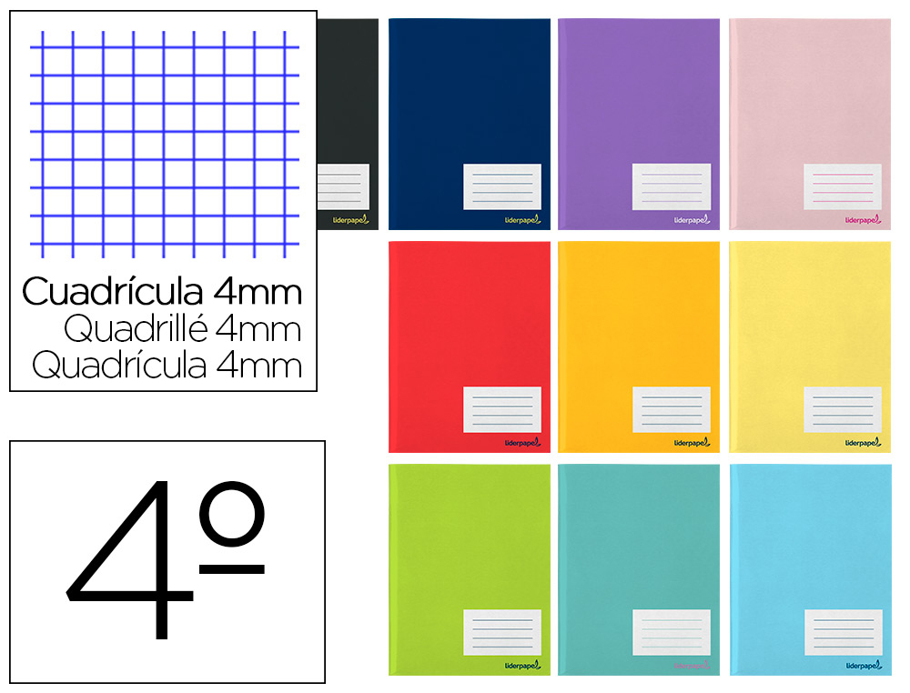 LIDERPAPEL - LIBRETA WRITE A5 16 HOJAS 60G/M2CUADRO 4MM CON MARGEN (Ref.LB10)