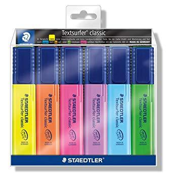 STAEDTLER - MARCADOR FLUOR 364 TEXTSURFER CLASSIC ESTUCHE de 6 (Ref.364 WP6)