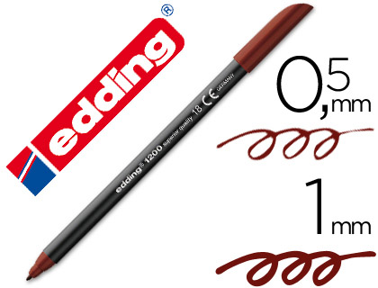 EDDING - ROTULADOR PUNTA FIBRA 1200 MARRON OSCURO N. 18 -PUNTA REDONDA 0.5 MM (Ref.1200-M.O)