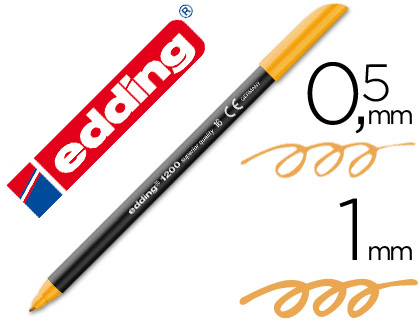 EDDING - ROTULADOR PUNTA FIBRA 1200 NARANJA CLARO N.16 -PUNTA REDONDA 0.5 MM (Ref.1200-N.C)