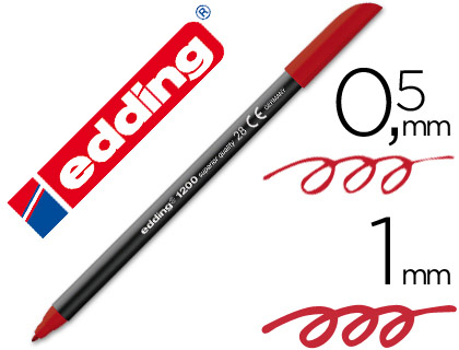 EDDING - ROTULADOR PUNTA FIBRA 1200 ROJO INGLES N.28 -PUNTA REDONDA 0.5 MM (Ref.1200-RO.I)