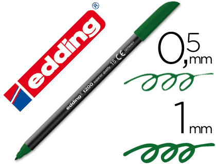 EDDING - ROTULADOR PUNTA FIBRA 1200 VERDE OLIVA N.15 -PUNTA REDONDA 0.5 MM (Ref.1200-V.O)