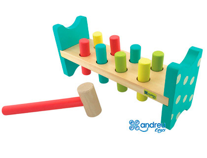 ANDREUTOYS - Juego banco pica colores 8 barras 28,6x8x12,2 cm (Ref. 16244A)