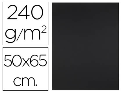 LIDERPAPEL - CARTULINA 50X65 CM 240G/M2 NEGRO PAQUETE DE 25 UNIDADES (Ref.CX92)