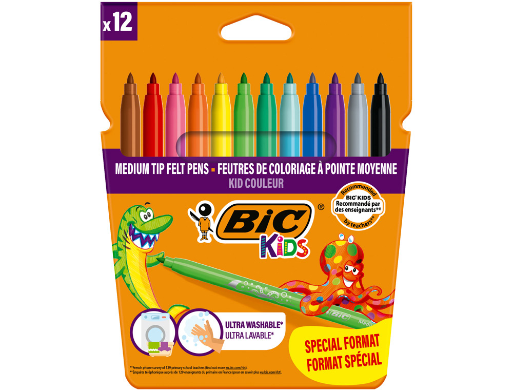 BIC KIDS - CAJA 10+2 ROTULADORES ULTRALAVABLES COULEUR (Ref.920294)